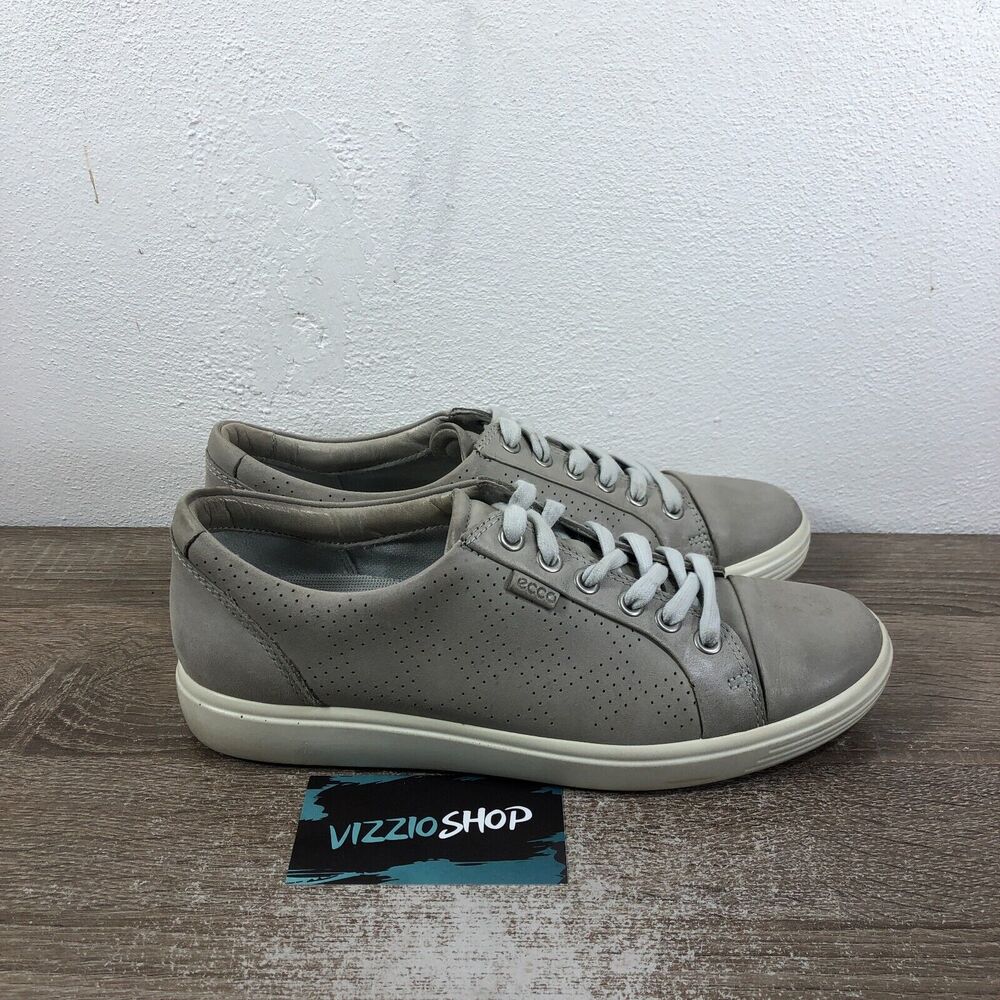 Ecco Soft 7 Perf Low Top Lace Up Gray Sneakers Women's 8/8.5 EUR 39